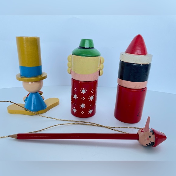 Vintage Wooden Toy Pencil Sharpeners, Pencil and crayon holder - Picture 6 of 16